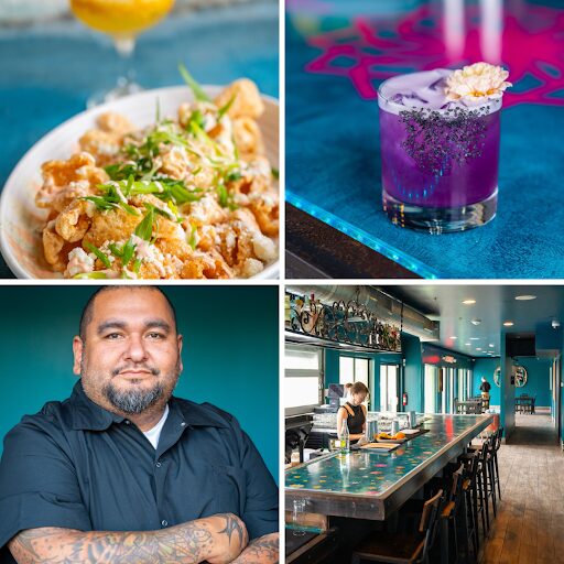 Diez Flores Photo Grid consisting of cocktails, food & decor