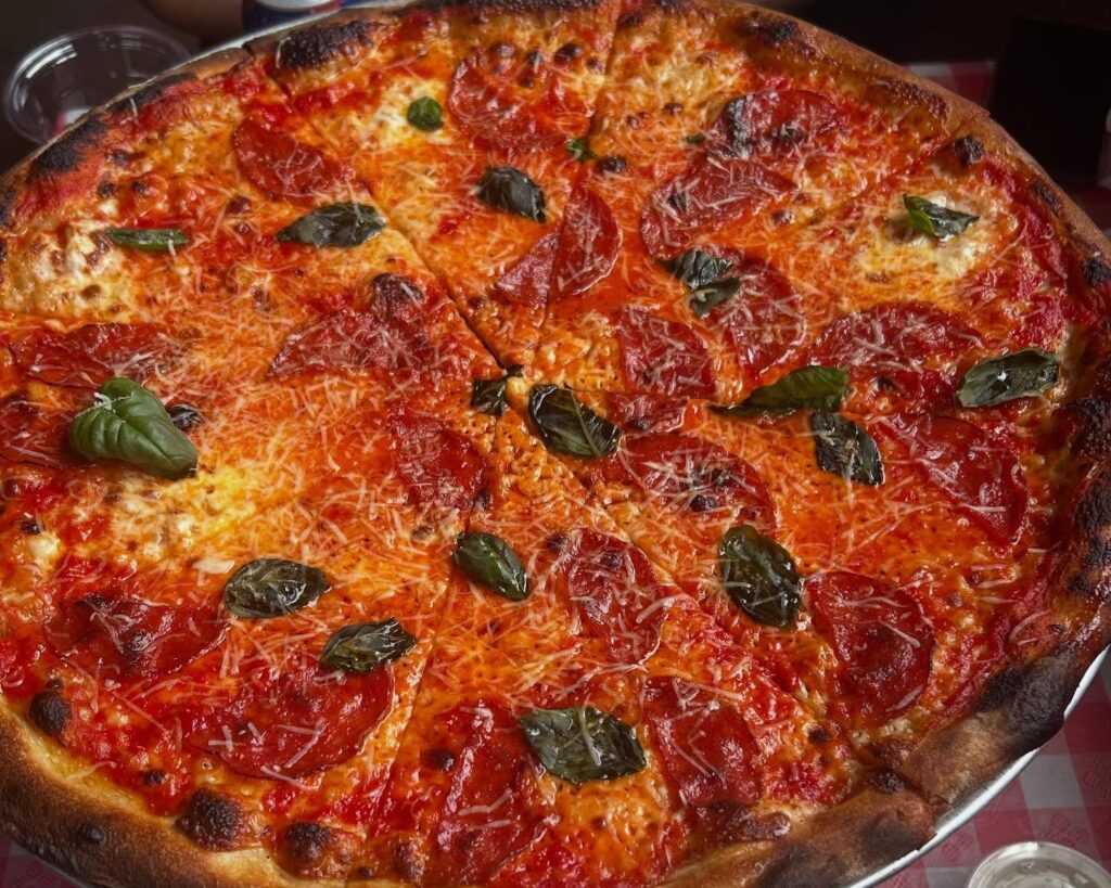 Close up of Pizza from Lovers Pizza